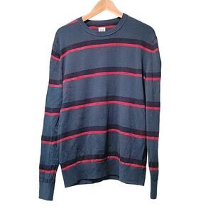 Gap Men's Striped Sweater. Size medium. Blue, red, navy. Preppy Casual
